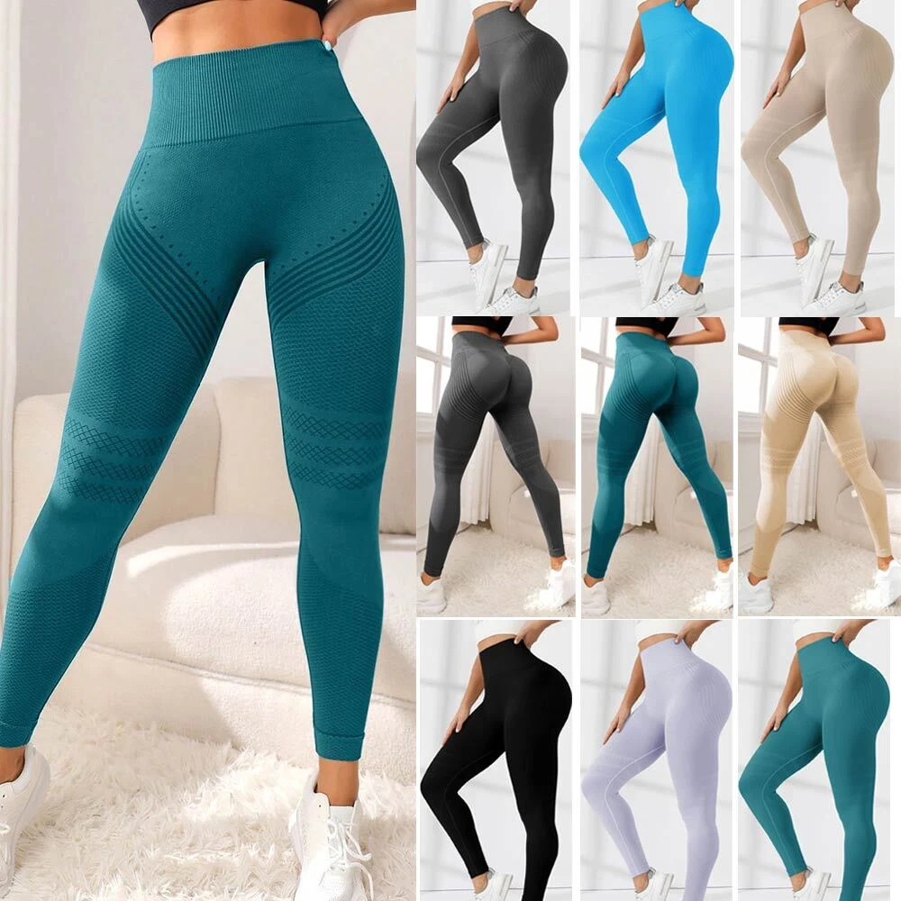 Women Seamless Gym Leggings Fitness Yoga Pants Stretch Bum Butt Lift  Trousers