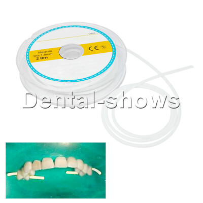 Dental Rubber Dam Stabilizing Cord Medium Wedges Clamps White L:2.0m Dia:1.8mm