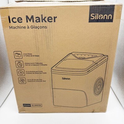 New Silonn SLIM01B 2 Liters Countertop Bullet Ice Maker 2 Sizes Black