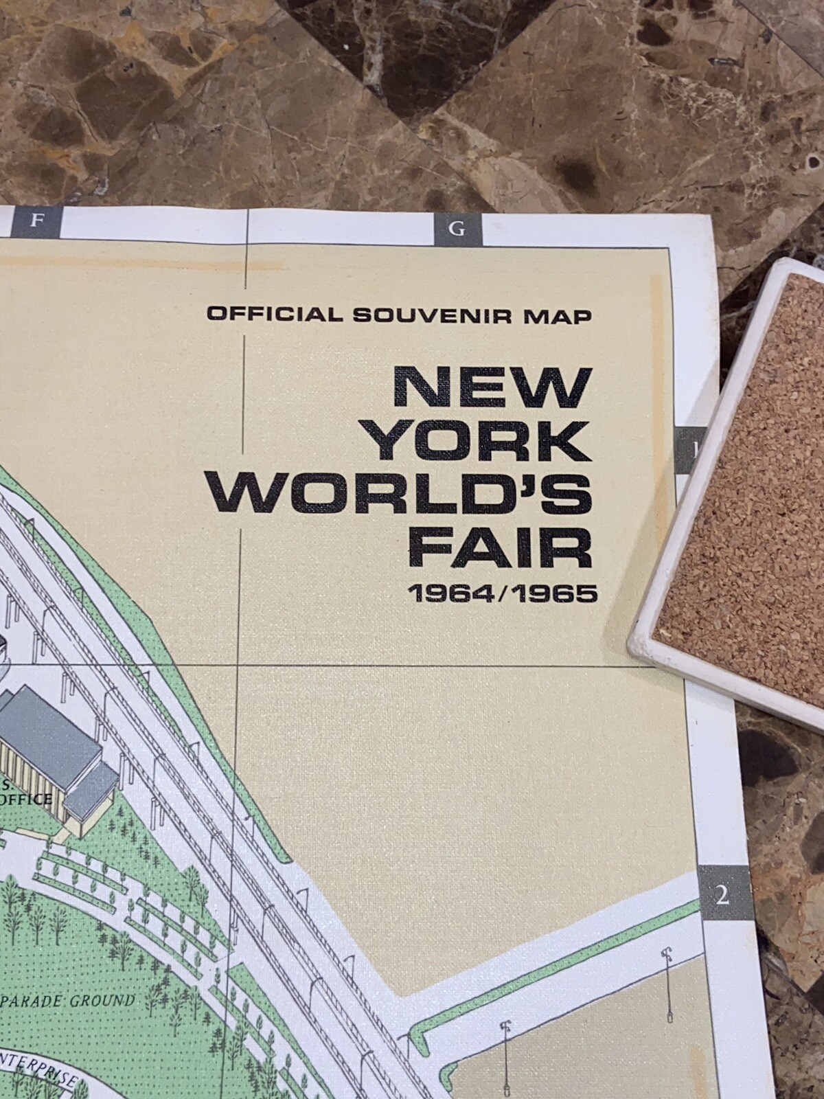 1964/1965 NEW YORK WORLD'S FAIR OFFICIAL CLOTH FABRIC SOUVENIR DOUBLE ...