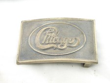 QB07159 VINTAGE 1970s CHICAGO MUSIC BAND COMMEMORATIVE SOLID BRASS BUCKLE