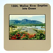 Island of Kauai Kodak Slide, Wailua, #1504 Wailua River Empties into Ocean