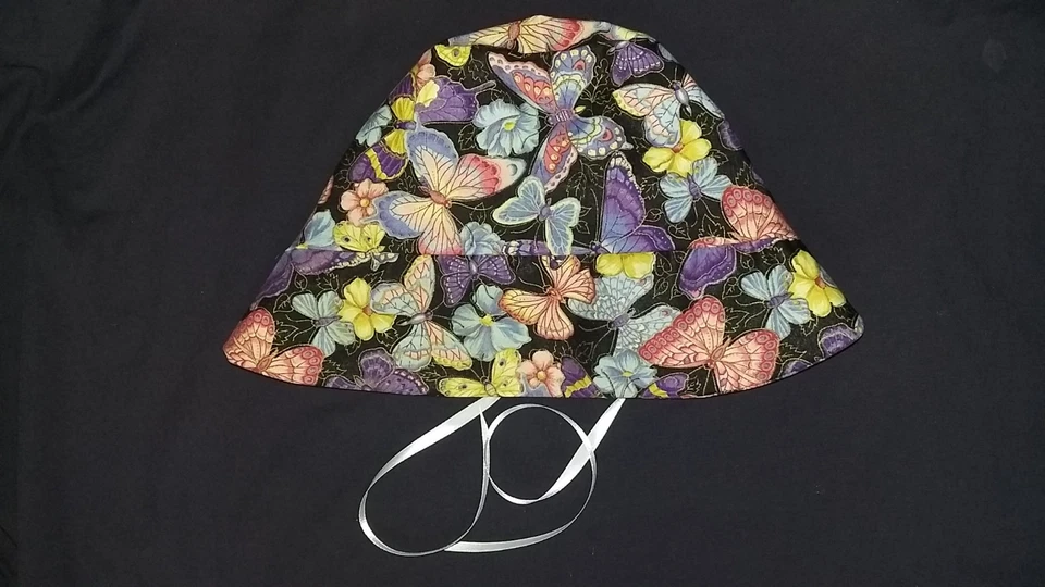 Gorro/sombrero para sol con diseño estampado de mariposas para bebés niñas talla 0-6M 6-12M Foto 3 de 4