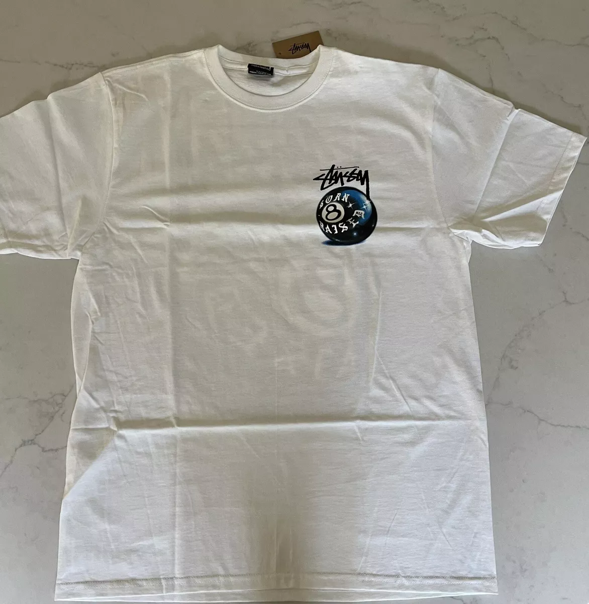 STUSSY BORN X RAISED 8 BALL TEE SIZE Medium M