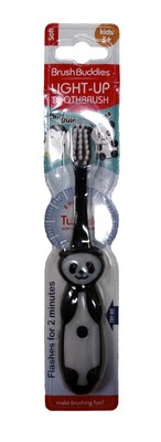 Brush Buddies Flashing Light-Up Timer Toothbrush Soft Bristle Panda Kids 3+