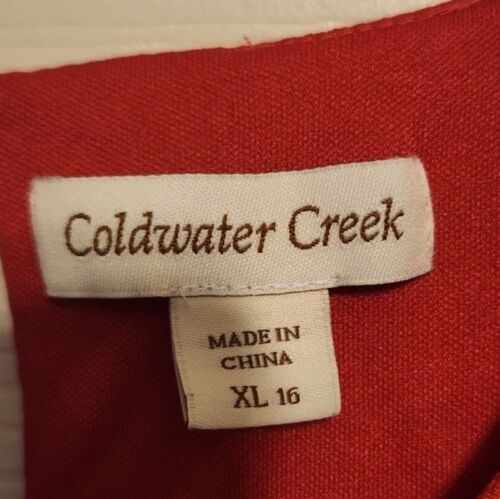 Coldwater Creek Shell Top Plus Size 16 Lace Detail Magenta Lined Keyhole Back - Picture 2 of 4
