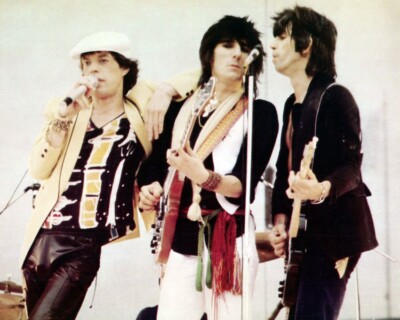 The Rolling Stones Jagger, Keith Richards, Ron Wood performing 24x36 inch Poster