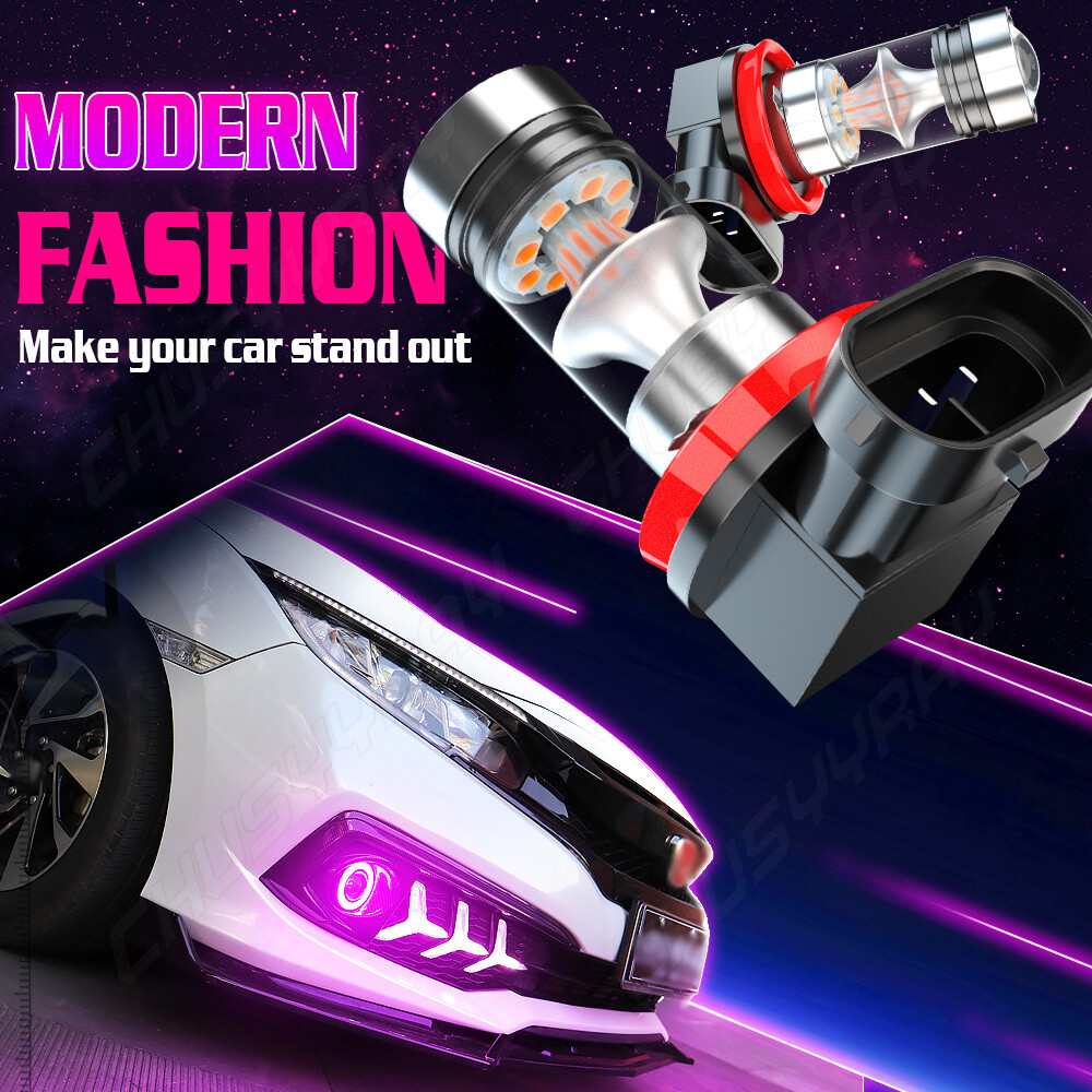 Pair H11/H9 Headlight Bulbs purple For Kawasaki ZX1400 ZX14R 2006