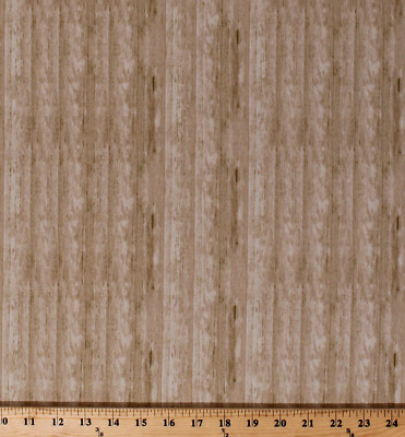 Cotton Barn Wood Grain Boards Planks Landscape Fabric Print BTY D653.09