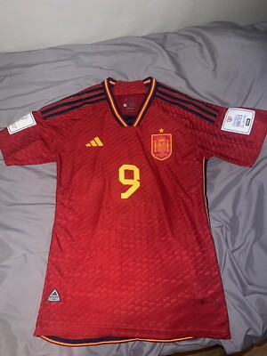 2022/23 Spain Home Jersey #9 Gavi M Adidas World Cup Soccer NEW with patches