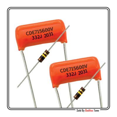 Treble Bleed .0033uf 600V Orange Drop - 100K A Bradley  Resistor 1/4W - Qty: (2)