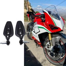 For Ducati 1199 Panigale 7/8" Black CNC Motorcycle Handle Bar End Side Mirrors