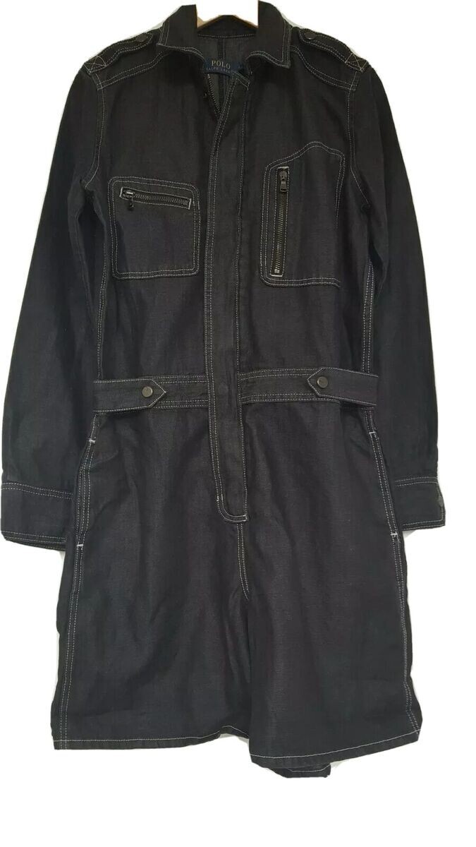 Женский джинсовый комбинезон Polo Ralph Lauren с длинным рукавом, черный, 6