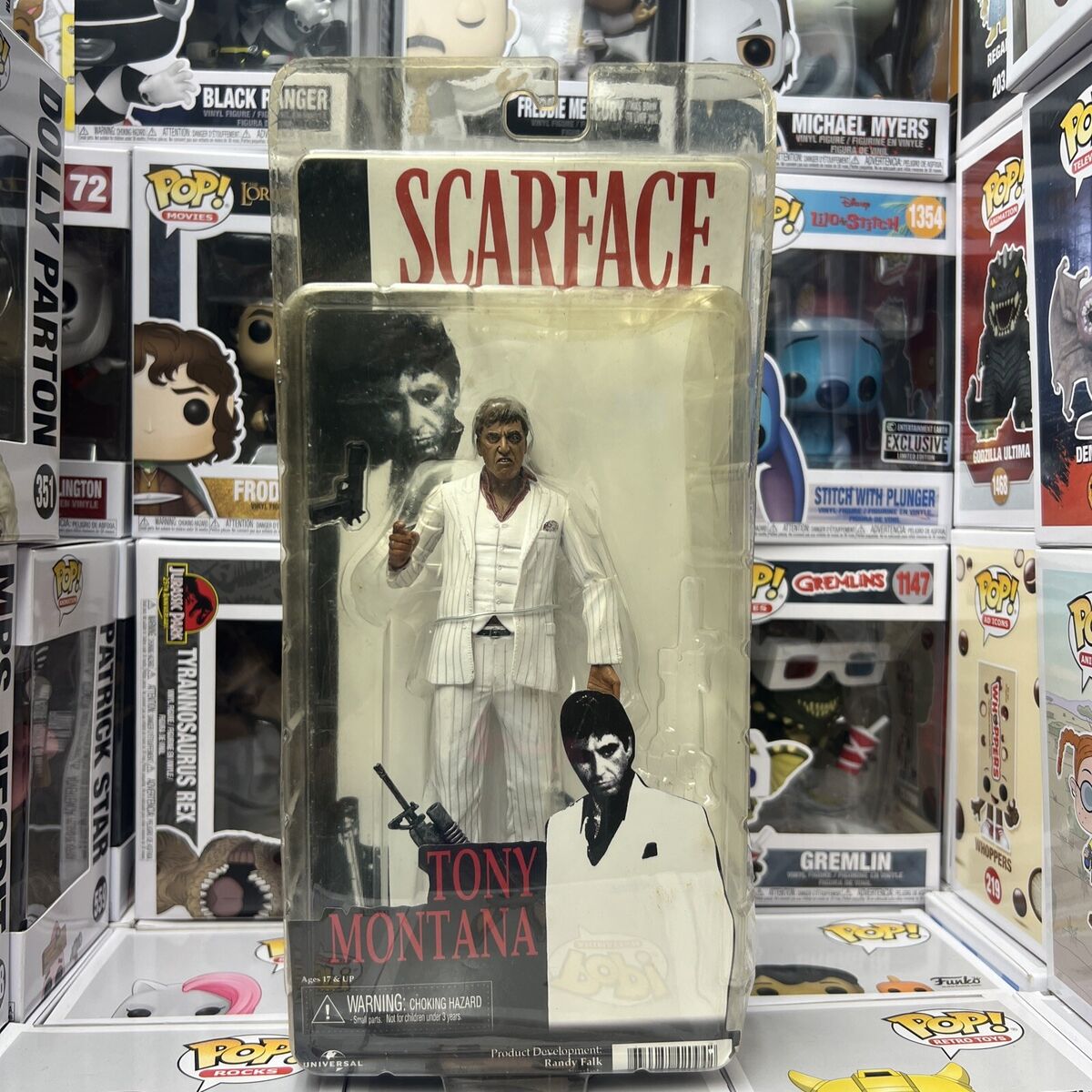 Scarface Reel Toys 7 Inch Tony Montana in White Suit Action Scarface Reel Toys 7 Inch Tony Montana in White Suit Action