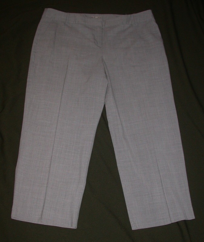 J. JILL Womens Size 14 Gray Crop Dress Pants Slacks Thin Stretch Fabric Flat