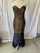 80  s 90  s Zum Zum Sequin Cheetah Sequin Mermaid Gown