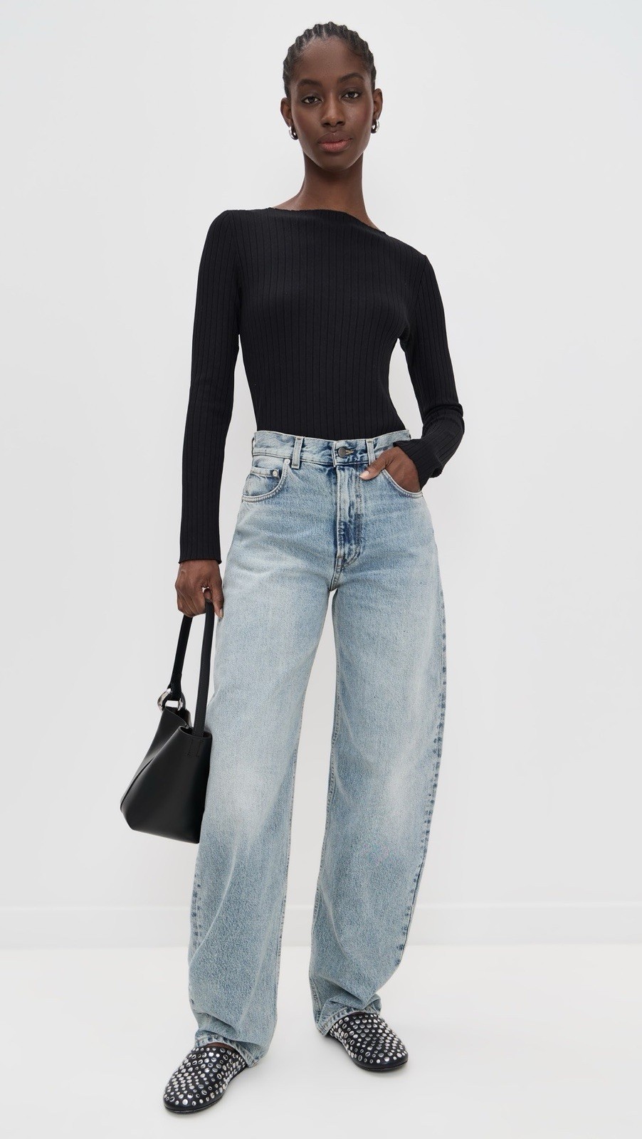 Tory Burch  Stud Mule Black Silver  Size 6 New $425 thumbnail 9