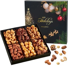 Nuts Gift Basket Arrangement Platter, Gourmet Food Snack Box, Healthy Kosher (Si