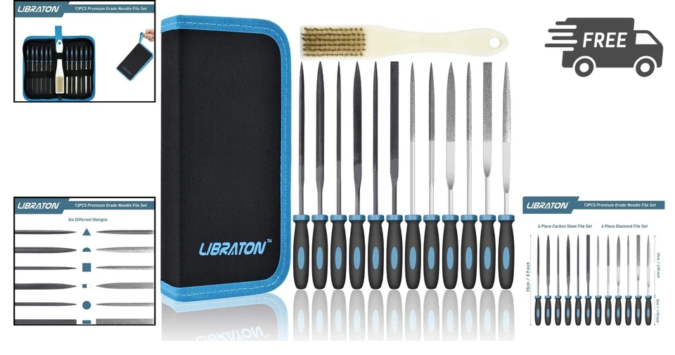 Needle Files 13PCS Set for Metal Wood Plastic Precision Carving Tools - Image 2 of 4
