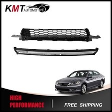 Front Bumper Lower Grille W Chrome Molding Trim For 2013 2014 2015 Honda Accord
