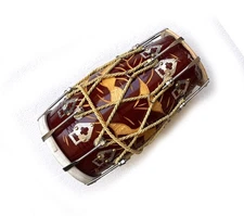 Dholak percussion musical instrument nut bolt model with Carving