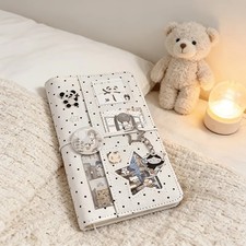 A6 Retro White Polka Dots With 45 Sheets Inner Page DIY PU Clip-on Notebook