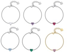 Bracciale Sagapo Cuore Zircone Acciaio Regolabile Donna