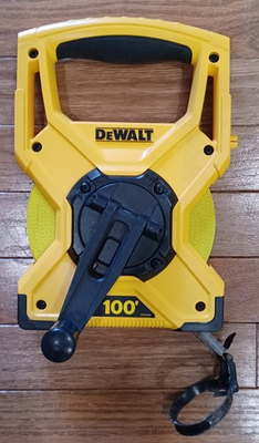 #ad DEWALT 100 ft Long Tape Reel Retractable Measuring Tape Yellow $15.00