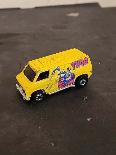Vintage 1974 Mattel Hot Wheels Diecast Yellow Marvel Comics The Mighty Thor Van