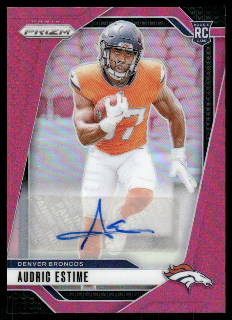 2024 Panini Prizm Autographs Prizms Pink #306 Audric Estime Auto - FB