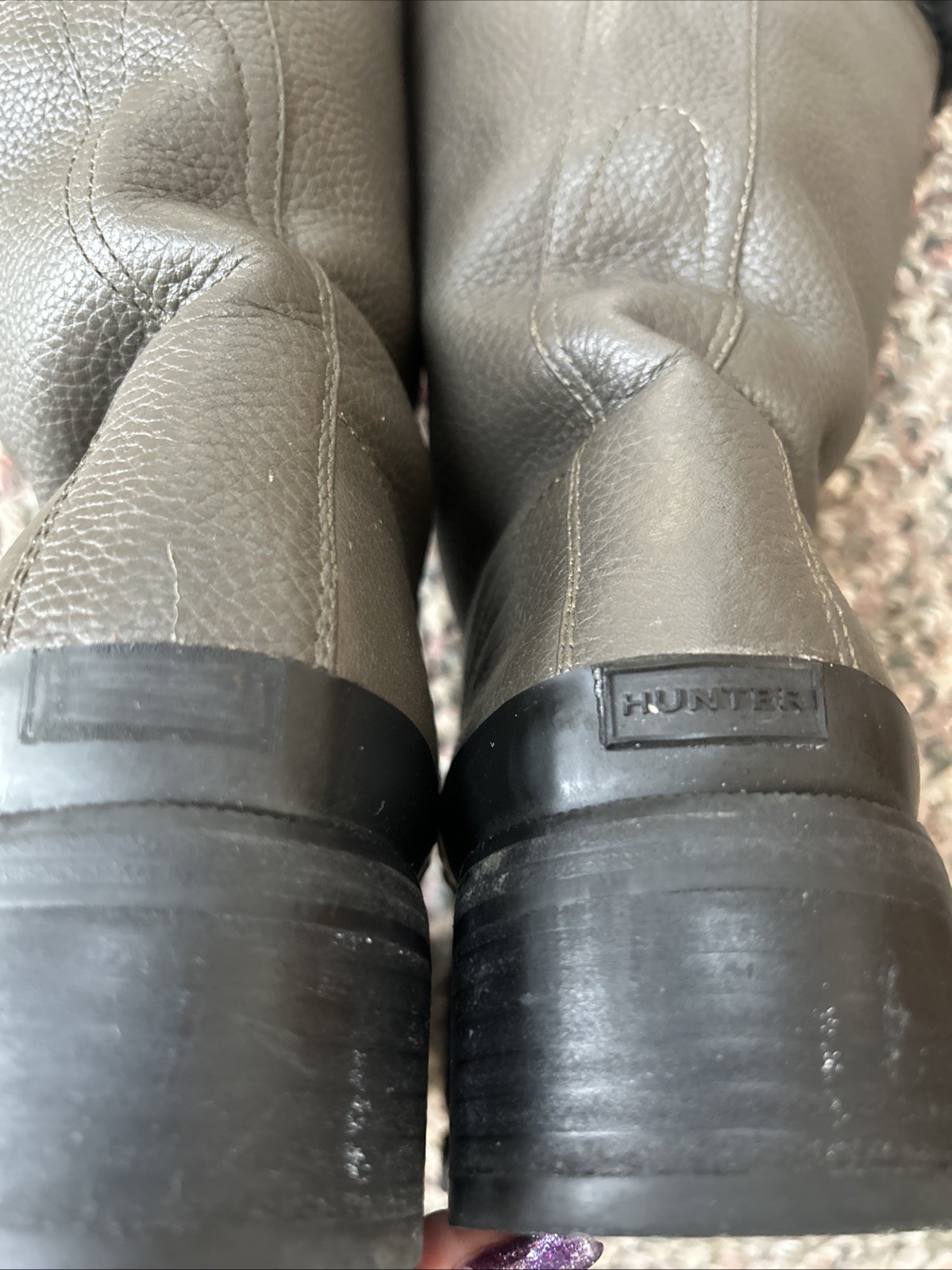 Hunter Gray Leather Shearling Lined Pull-On Water… - image 15