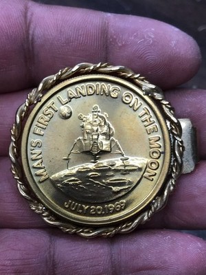 anson mans 1st landing on the moon money clip