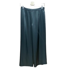 St. John Caviar Black Silky Wide-Leg Trouser Pants Size 4