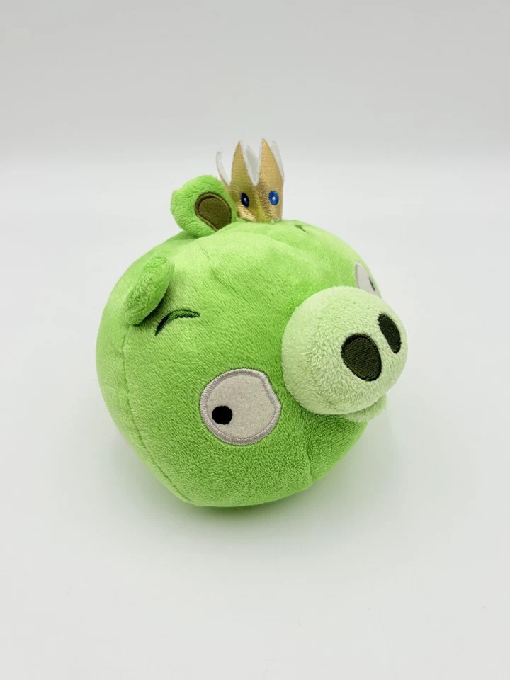 Angry Birds Green Pig King Plush Crown Rovio Commonwealth No Sound Leonard Set - Image 2 of 4