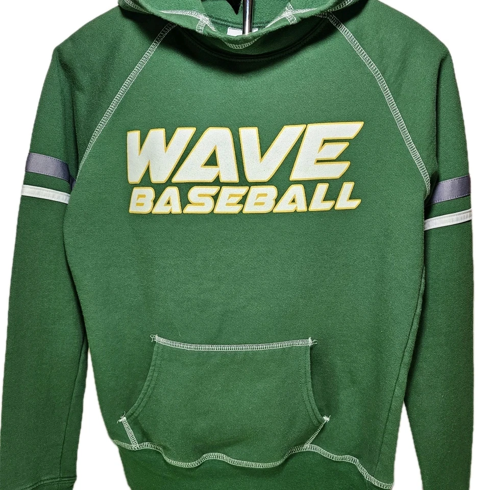 Augusta Sportswear Green Womens Wave Baseball Hoodie Raglan Sleeve Athletic Sz S - Image 2 of 4