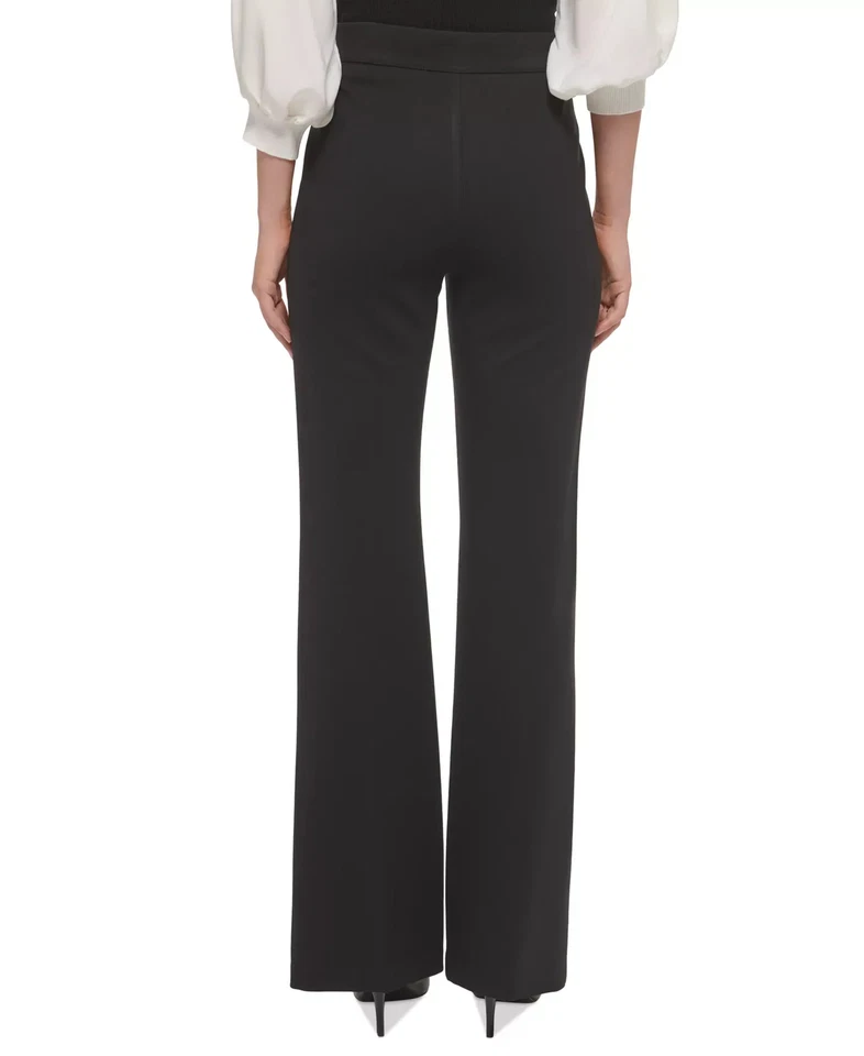 Pantalones para mujer DKNY talla L suave ponte tejido tiro alto pull-on Foto 2 de 4