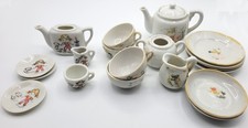 2 Tea Sets Children Tiny Made in Japan Doll House Toy Size AS IS