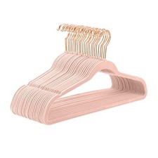 Premium Velvet Hangers 50 Pack Heavy Duty - Non 50-Pack Blush Pink/Rose Gold