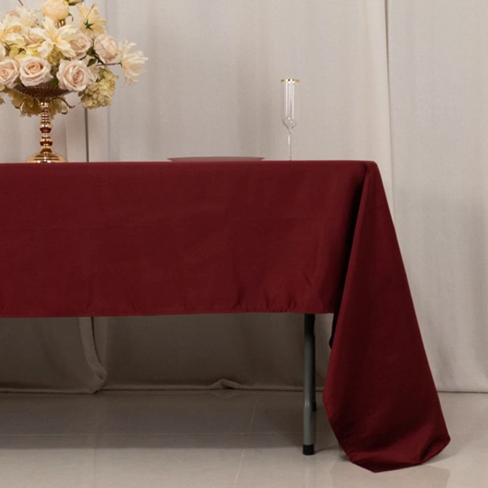 Burgundy 60x126" RECTANGLE Lamour Satin TABLECLOTH Wedding Party Home Banquet - Image 4 of 4