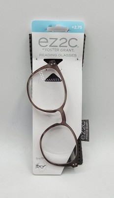 Foster Grant EZ2C Reading Glasses With Soft Case JOEY GRY +2.75, Clear