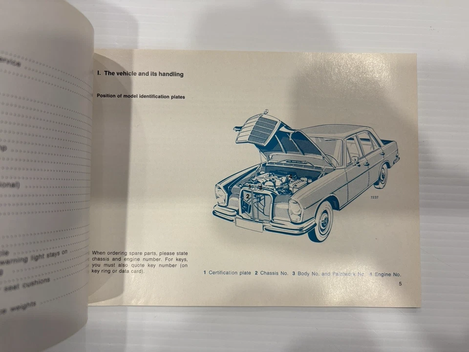MERCEDES BENZ - OWNERS MANUAL W108 280SE - 280SEL EXCELLENT 1085844596 - Image 3 of 4