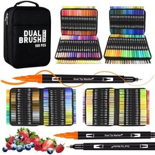Filzstifte 168 Farben Dual Tip Set Pinselstifte Malbücher Manga Kunst