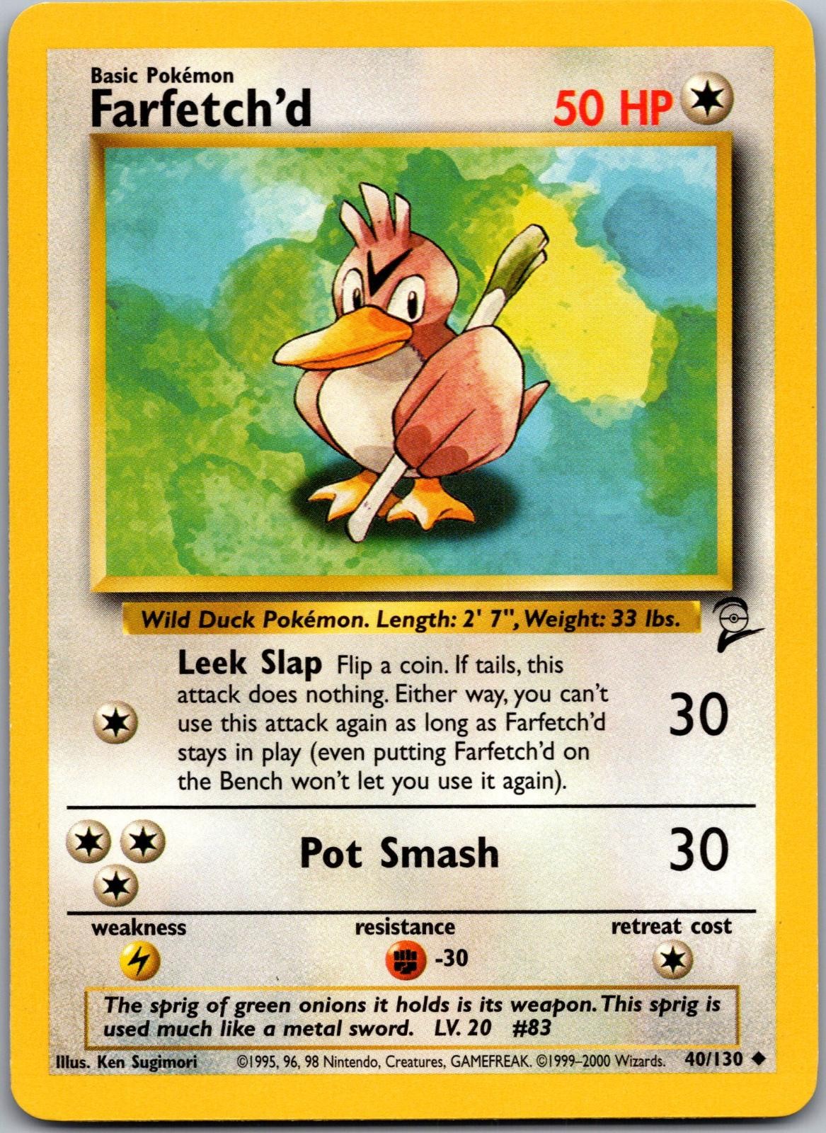 Farfetch'd 40/130 Uncommon Base Set 2 Pokemon Near Mint