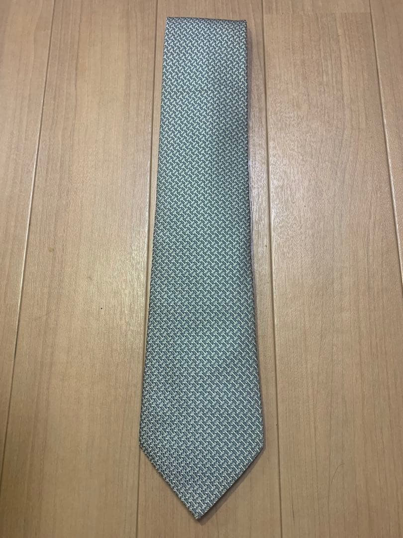 HERMES Necktie Tie Geometric Made in France Authentic Used 100% Silk Men's