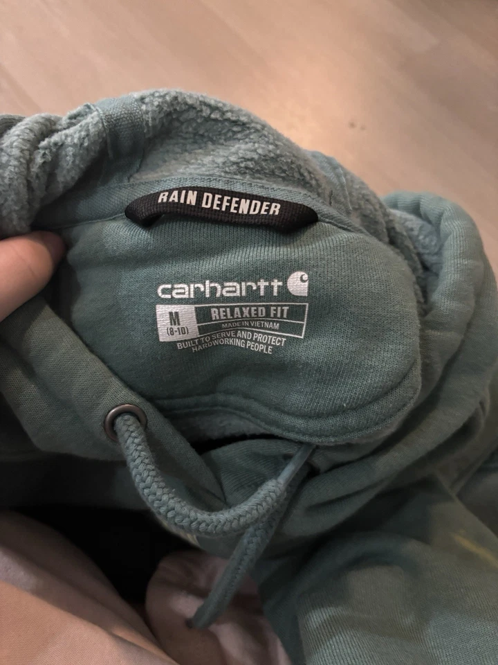 Sudadera con Capucha Carhartt Niños Mediana Verde Juvenil Defensor de la Lluvia Sudadera Bolsillo Canguro Foto 4 de 4