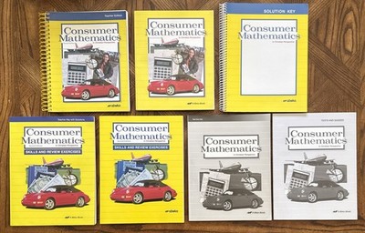 Abeka Consumer Mathematics Student Books & Teacher Keys Complete Set No Writing