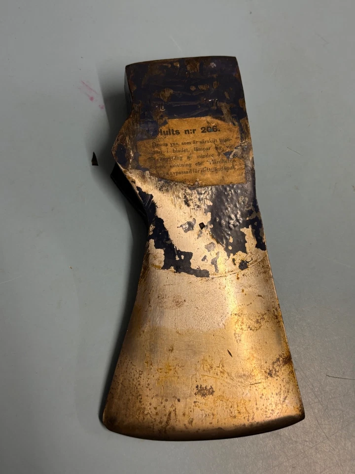 Cabeza de hacha Hults Bruk Nº 206 1,3 kg NOS Etiquetas originales Suecia Vintage HB Foto 3 de 4