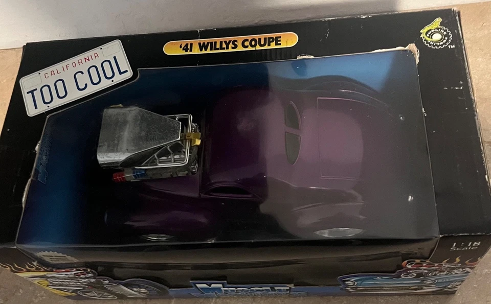 ‘41  Willys Coupe Muscle Machines 1:18 Die-Cast Purple - Image 2 of 4
