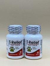 Lot of 2 T-Relief Pet Pain Relief Plant-Based Pain Relievers 90 Tabs Exp 8/2029