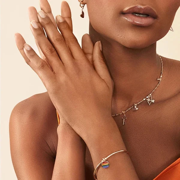 Bracciale base rigido Rosato RZB025 Aregnto 925 color rosa - Immagine 3 di 3